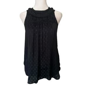 Maeve Anthropologie navy blue polka dot print sleeveless top size 2